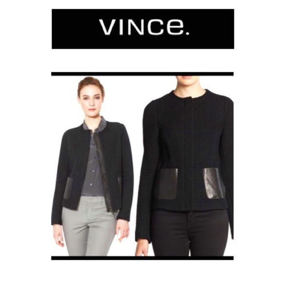 NWT VINCE Tweed/Leather (M/10) - Picture 2 of 12